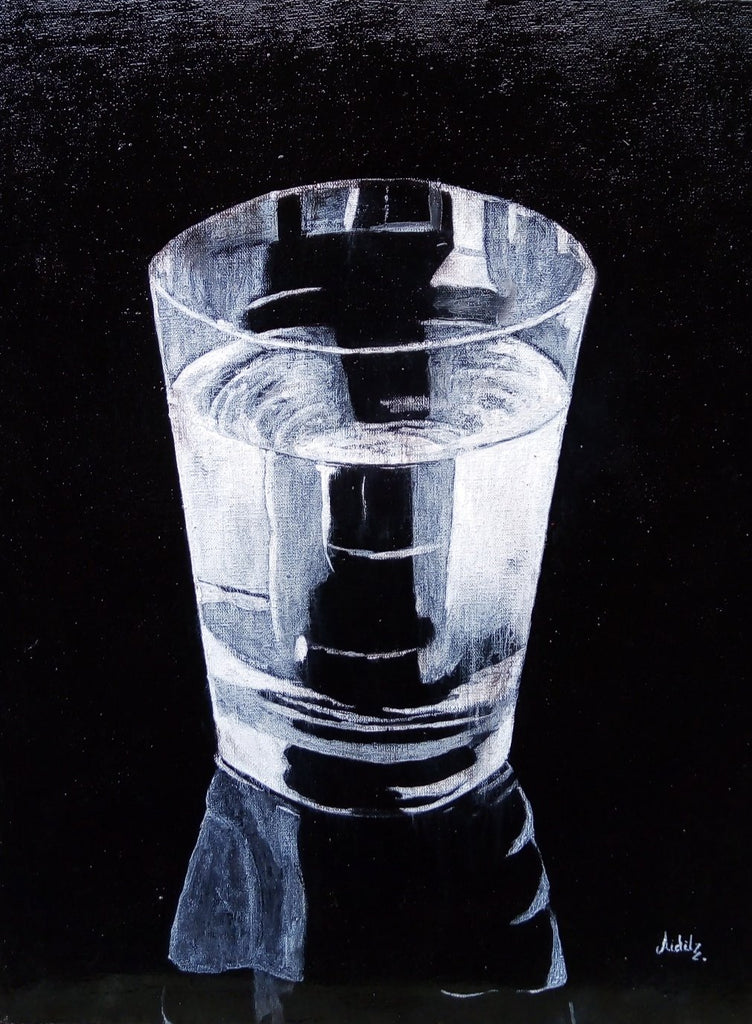 Hand Painted: Realism- Glass of Water - WallArtKenya- Art Kenya