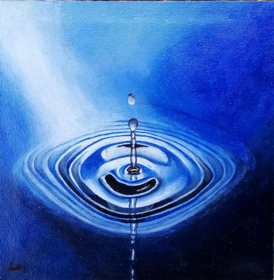 Hand Painted: Realism- Water Drop - WallArtKenya- Art Kenya